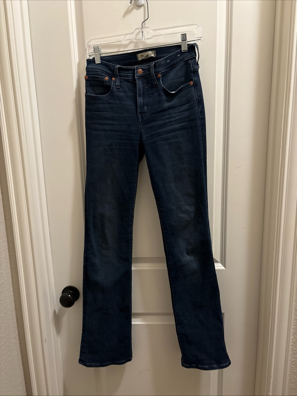 Madewell Womens Blue Kick Out Full-Length Denim Straight Leg Jeans Size 25